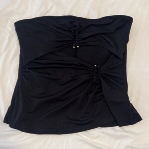 SHEIN Black Ruched Tube Top